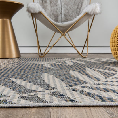 Tapis d'intérieur/extérieur à motif de feuilles de palmier des Bahamas