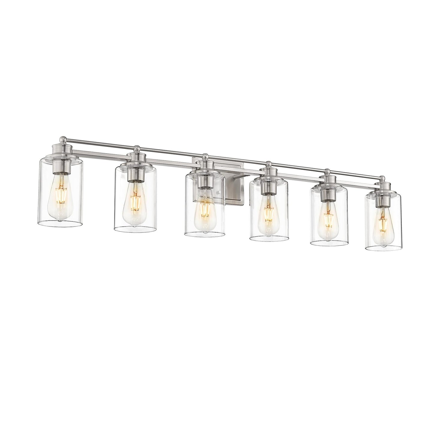 Applique murale de salle de bain avec abat-jour en verre transparent, à placer au-dessus du miroir.