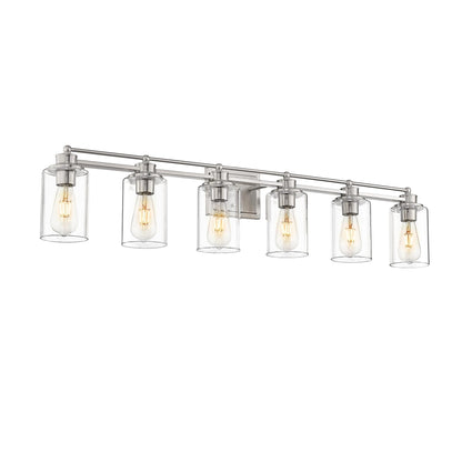 Applique murale de salle de bain avec abat-jour en verre transparent, à placer au-dessus du miroir.