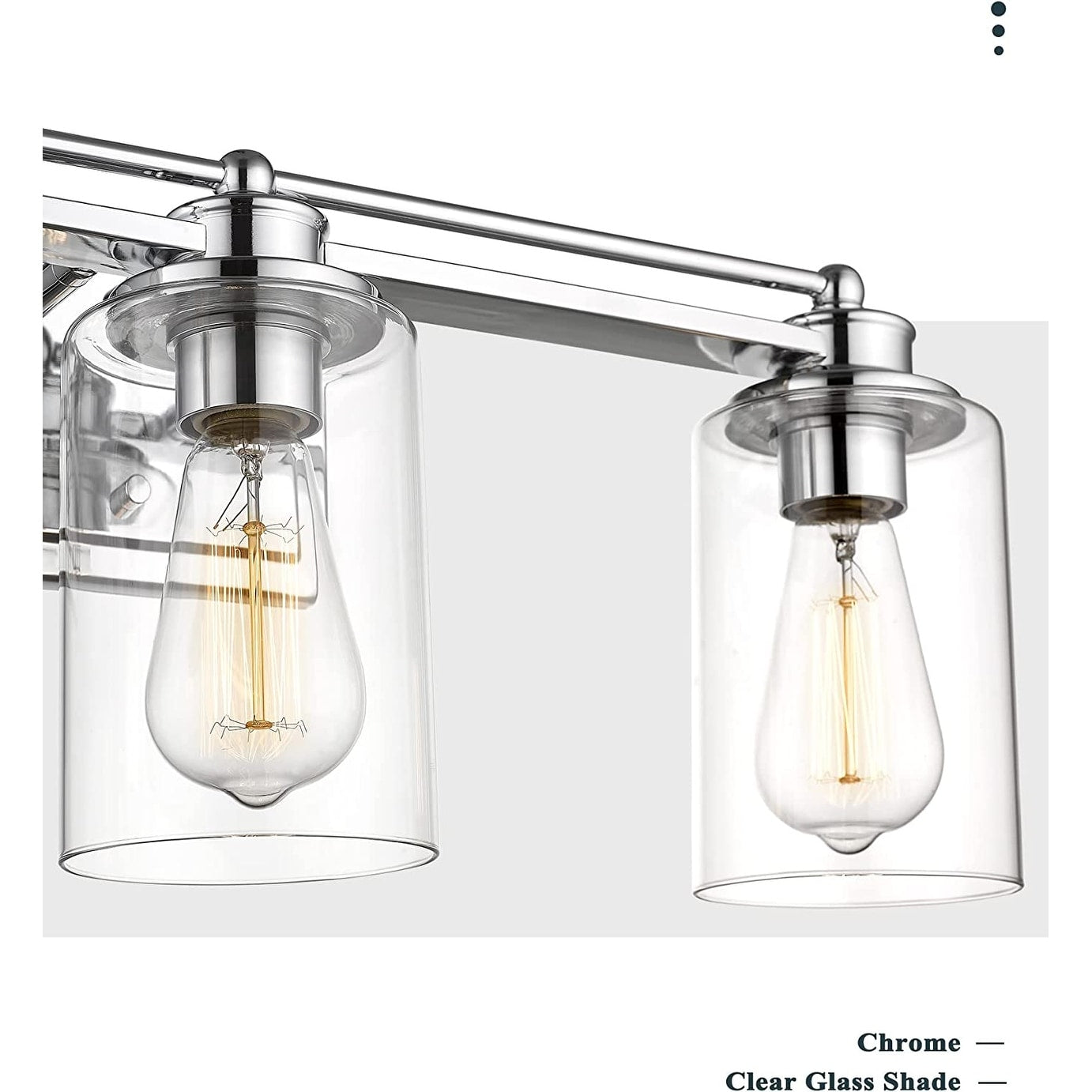 Applique murale de salle de bain avec abat-jour en verre transparent, à placer au-dessus du miroir.