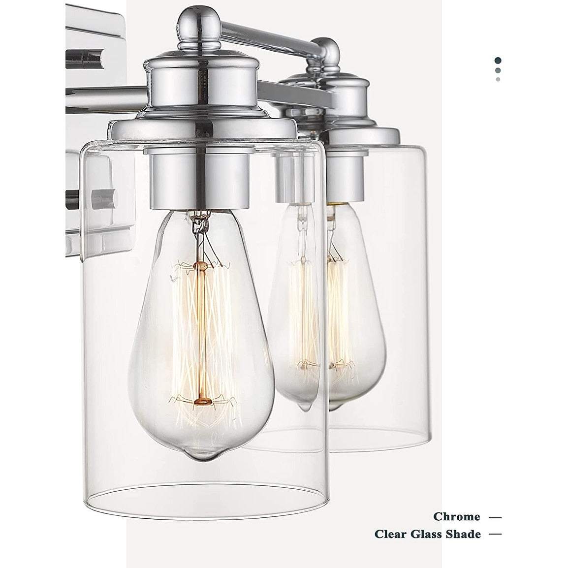 Applique murale de salle de bain avec abat-jour en verre transparent, à placer au-dessus du miroir.