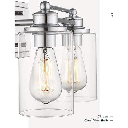 Applique murale de salle de bain avec abat-jour en verre transparent, à placer au-dessus du miroir.