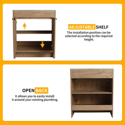 Beingnext Meuble-lavabo 24/30/36 avec porte à fermeture douce et étagère réglable