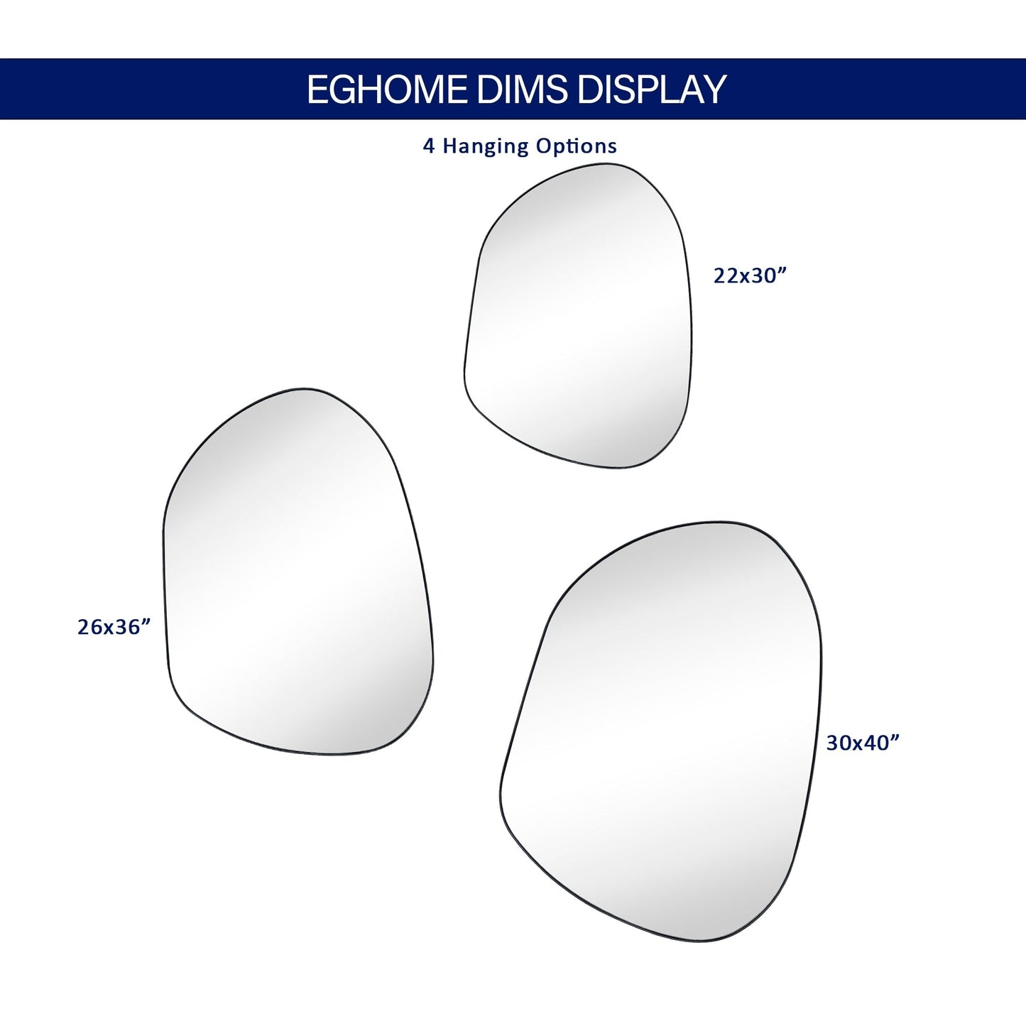 Miroir mural TEHOME Bertlinde, miroir de forme irrégulière pour salon