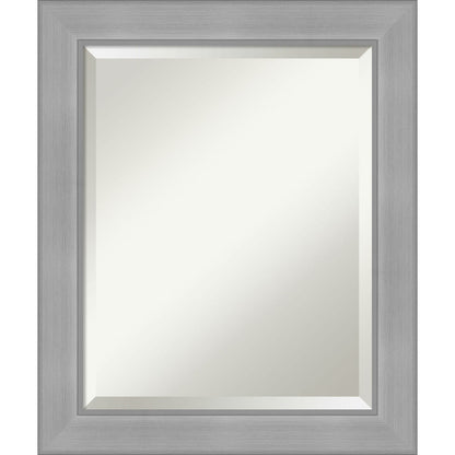 Miroir mural biseauté pour salle de bain - Cadre Vista en nickel brossé