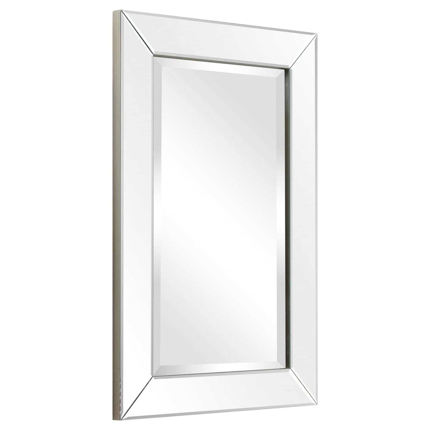 Miroir mural rectangulaire biseauté transparent HD pour salle de bain, coiffeuse et chambre à coucher, 3 tailles