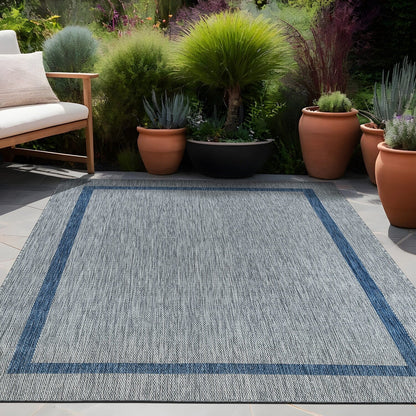 Tapis Beverly Rug moderne à bordures pour intérieur et extérieur, tapis d'extérieur pour patio, terrasse, porche