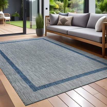 Tapis Beverly Rug moderne à bordures pour intérieur et extérieur, tapis d'extérieur pour patio, terrasse, porche