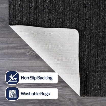 Tapis d'intérieur Beverly Rug uni, antidérapant, dos en caoutchouc, lavable