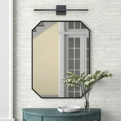 Applique murale LED linéaire moderne à 1 lumière, noire/dorée/nickel, à intensité variable, pour salle de bain.