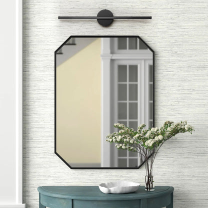 Applique murale LED linéaire moderne à 1 lumière, noire/dorée/nickel, à intensité variable, pour salle de bain.