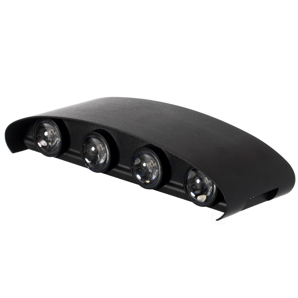 Applique murale décorative contemporaine noire en aluminium étanche pour l'intérieur et l'extérieur, 8 watts, blanc froid 4000K