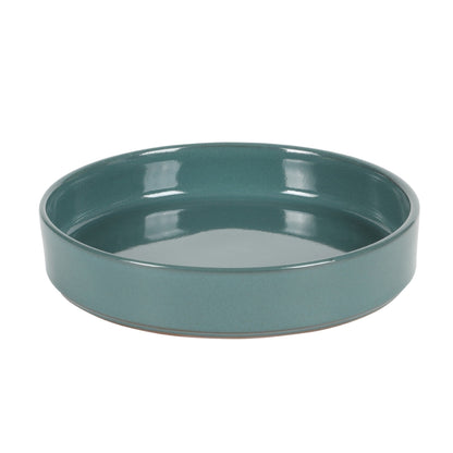 Service de table Bloomhouse Santorini Mist 16 pièces, assiettes et bols à double bol en terre cuite émaillée réactive