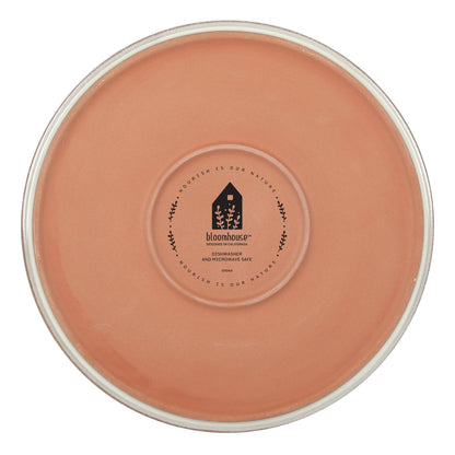 Service de table Bloomhouse Santorini Mist 16 pièces, assiettes et bols à double bol en terre cuite émaillée réactive