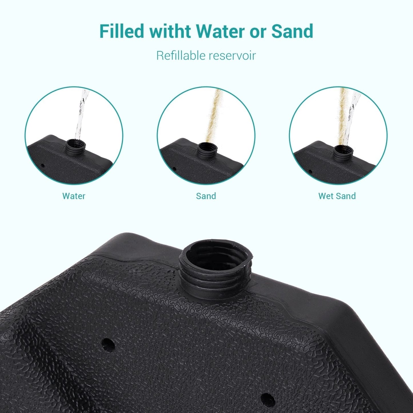 Pied de parasol déporté Bonosuki à 4 pièces, supportant jusqu'à 80 kg (176 lb) - 104 x 104 cm (40,9 x 40,9 po)