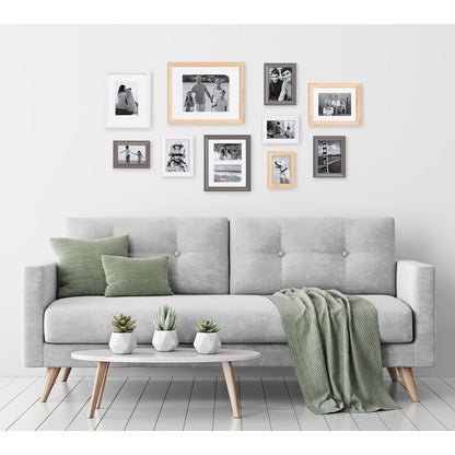 Ensemble de 10 cadres photo muraux en bois Kate and Laurel Bordeaux