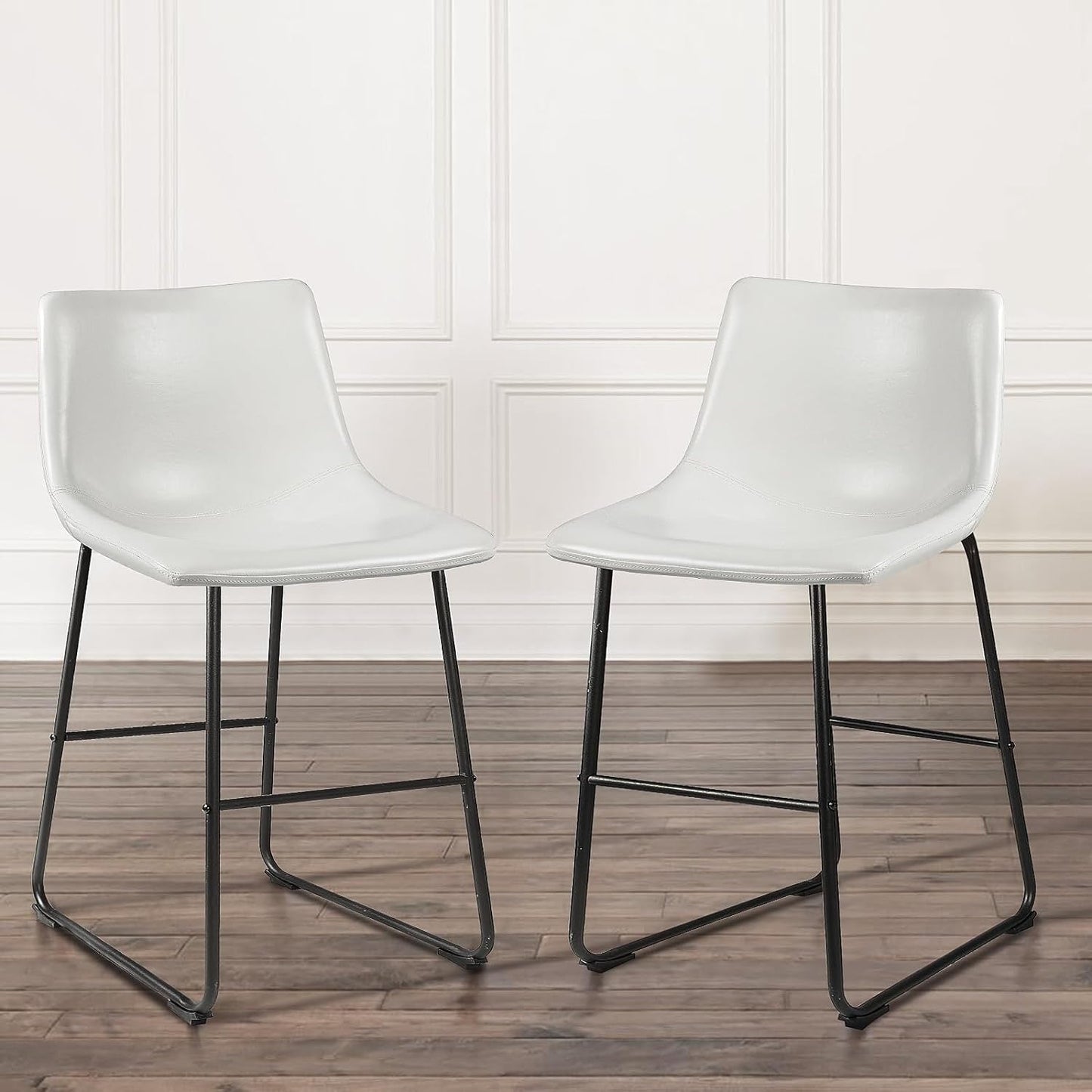 Tabourets de bar Bossin 18/26/30 pouces, tabourets de bar hauteur comptoir avec dossier, tabourets modernes en cuir PU, chaise de salle à manger avec repose-pieds