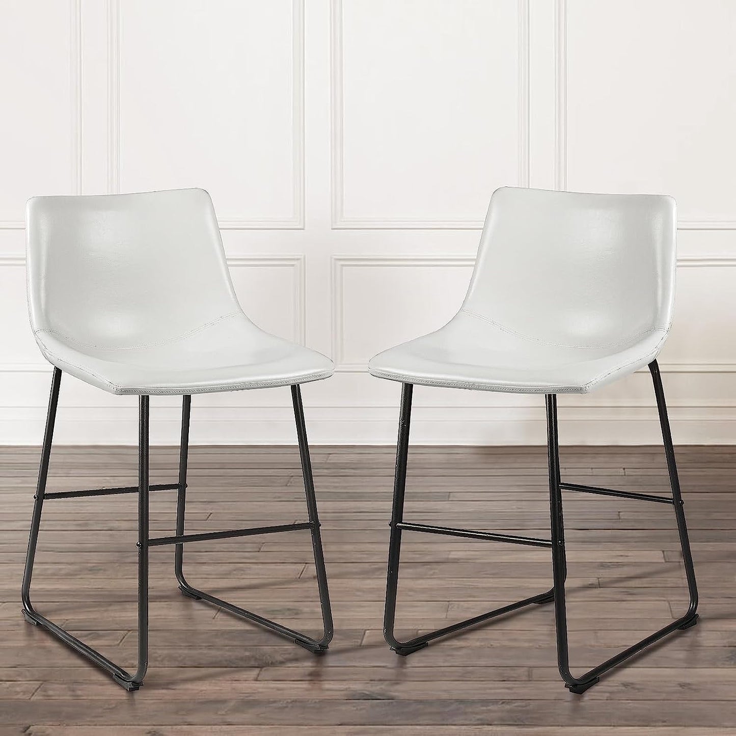 Tabourets de bar Bossin 18/26/30 pouces, tabourets de bar hauteur comptoir avec dossier, tabourets modernes en cuir PU, chaise de salle à manger avec repose-pieds