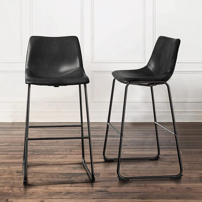 Tabourets de bar Bossin 18/26/30 pouces, tabourets de bar hauteur comptoir avec dossier, tabourets modernes en cuir PU, chaise de salle à manger avec repose-pieds