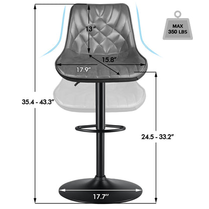Tabourets de bar pivotants et réglables Bossin avec dossier – Hauteur comptoir