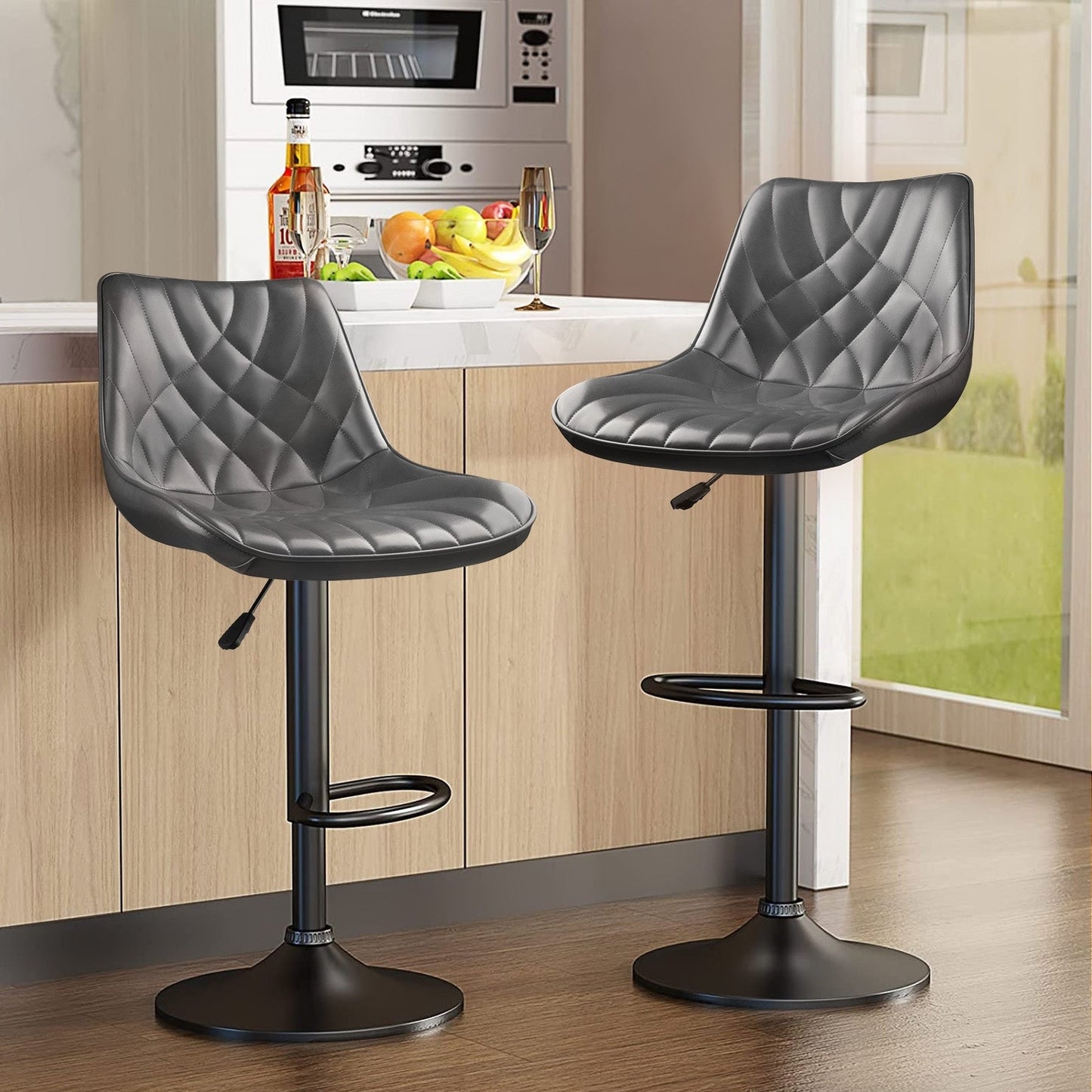 Tabourets de bar pivotants et réglables Bossin avec dossier – Hauteur comptoir