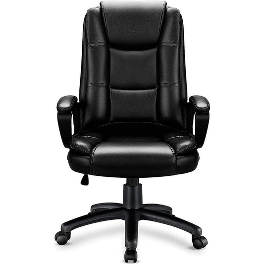 Fauteuil de bureau Bossin pour grandes tailles, dossier haut, fauteuil de direction ergonomique réglable en cuir, capacité 181 kg (400 lbs)