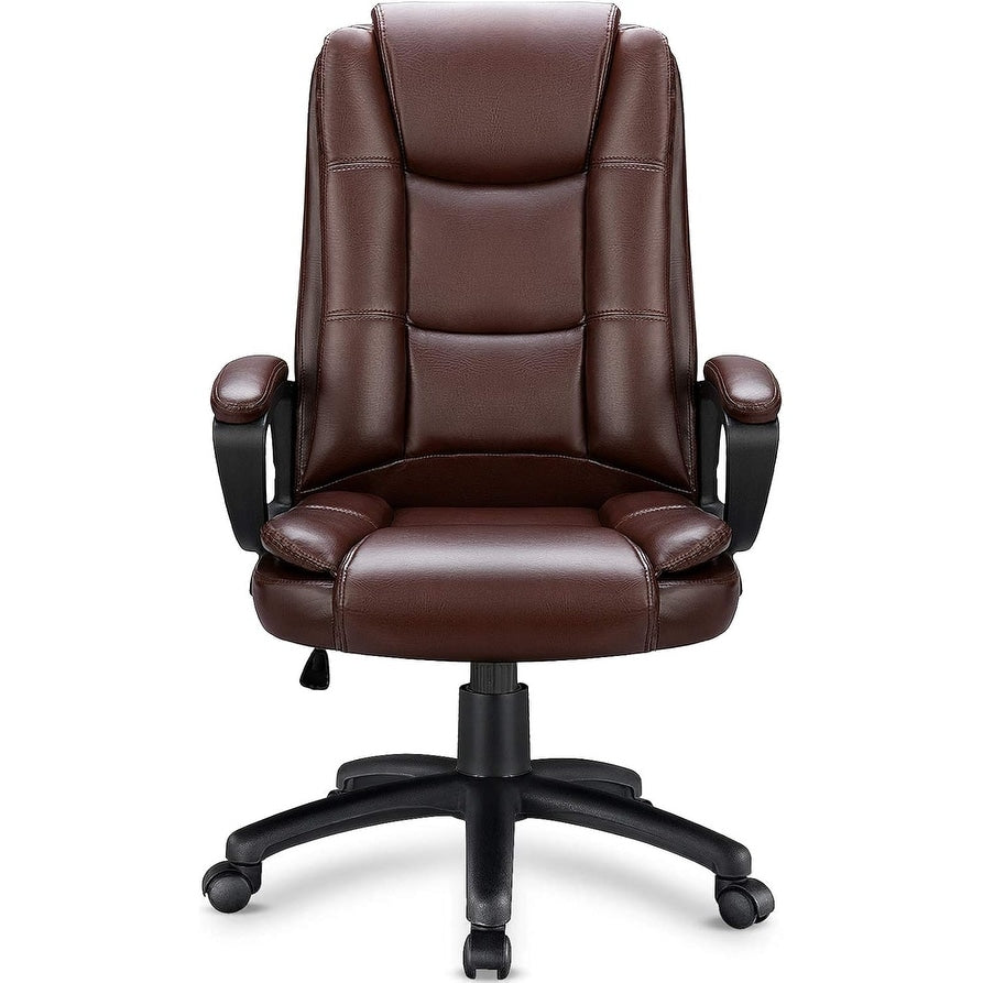 Fauteuil de bureau Bossin pour grandes tailles, dossier haut, fauteuil de direction ergonomique réglable en cuir, capacité 181 kg (400 lbs)