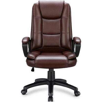 Fauteuil de bureau Bossin pour grandes tailles, dossier haut, fauteuil de direction ergonomique réglable en cuir, capacité 181 kg (400 lbs)