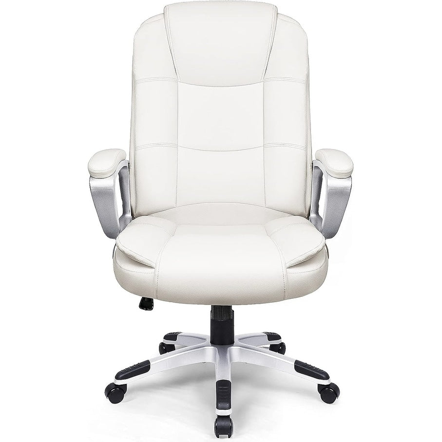 Fauteuil de bureau Bossin pour grandes tailles, dossier haut, fauteuil de direction ergonomique réglable en cuir, capacité 181 kg (400 lbs)