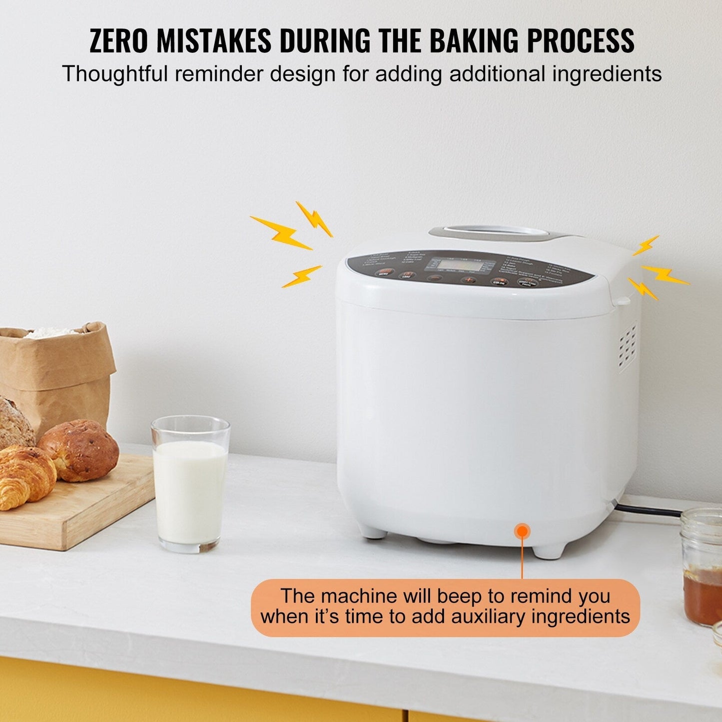 Machine à pain avec programme sans gluten, cuisson du pain complet, numérique, programmable