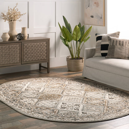 Tapis de sol carrelé traditionnel Nuloom Becca