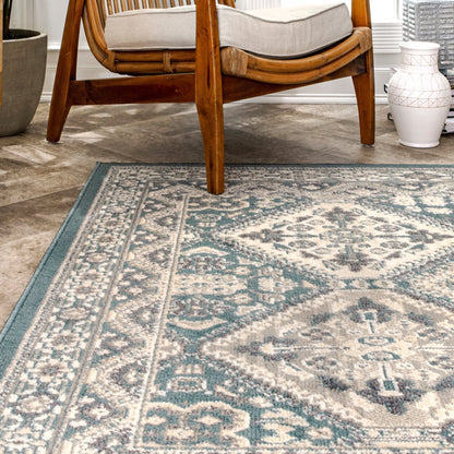 Tapis de sol carrelé traditionnel Nuloom Becca