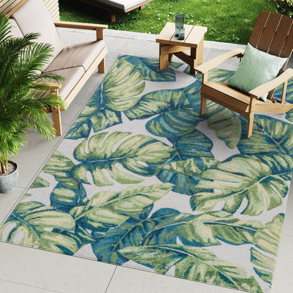 Tapis d'intérieur/extérieur tropical Nuloom Heidi