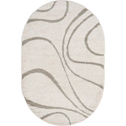 Tapis à poils longs Nuloom Krista contemporain à motifs tourbillonnants