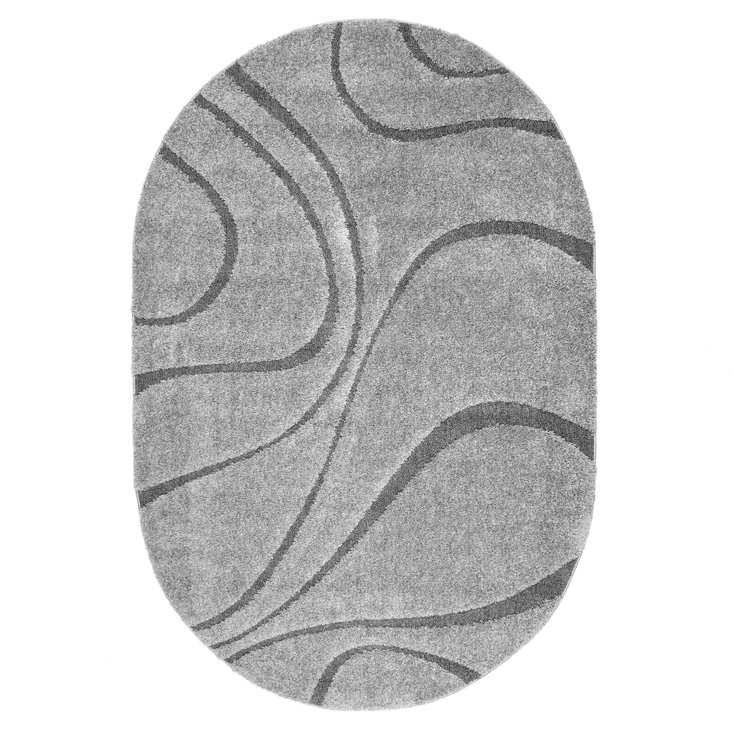 Tapis à poils longs Nuloom Krista contemporain à motifs tourbillonnants