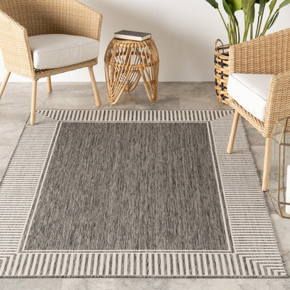 Tapis d'intérieur/extérieur Nuloom Leah Classic à bordures
