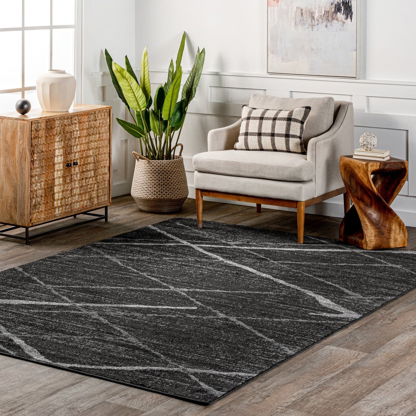 Tapis de sol abstrait moderne Nuloom Skylar