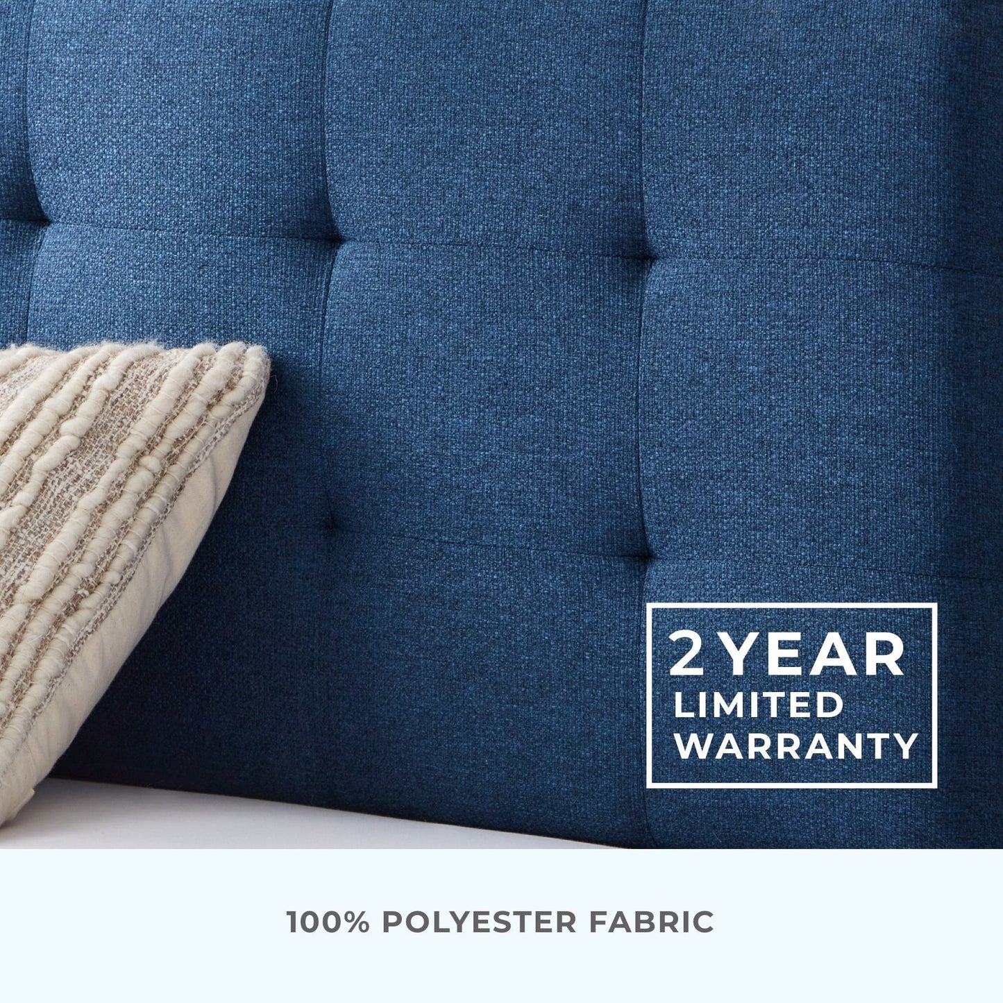 Tête de lit capitonnée réglable Brookside Kaylee, motif carré et losange