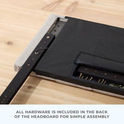 Tête de lit capitonnée réglable Brookside Kaylee, motif carré et losange