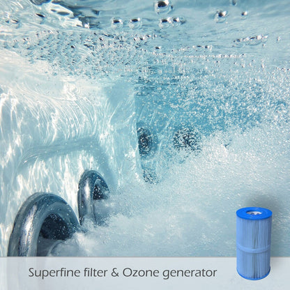 Maillot Buenospa 6 - Personne 46 - Spa à jets, blanc glacé, gris avec ozone et lumières LED