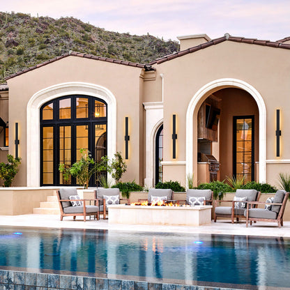 Applique murale extérieure LED en aluminium noir mat à 2 lumières C Cattleya