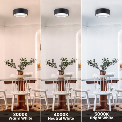 Plafonnier encastré à DEL intégré C Cattleya noir et imitation bois 3CCT