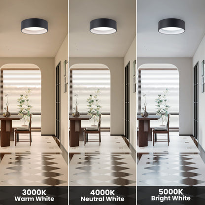 Plafonnier encastré à DEL intégré C Cattleya noir et imitation bois 3CCT