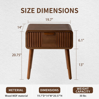 Table de chevet moderne marron avec tiroirs, le plus confortable