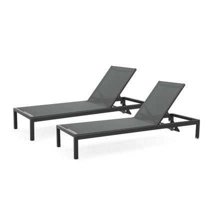 Chaise longue d'extérieur en aluminium Cape Coral (lot de 2) par Christopher Knight Home - 77,56 po x 25,20 po x 11,80 po