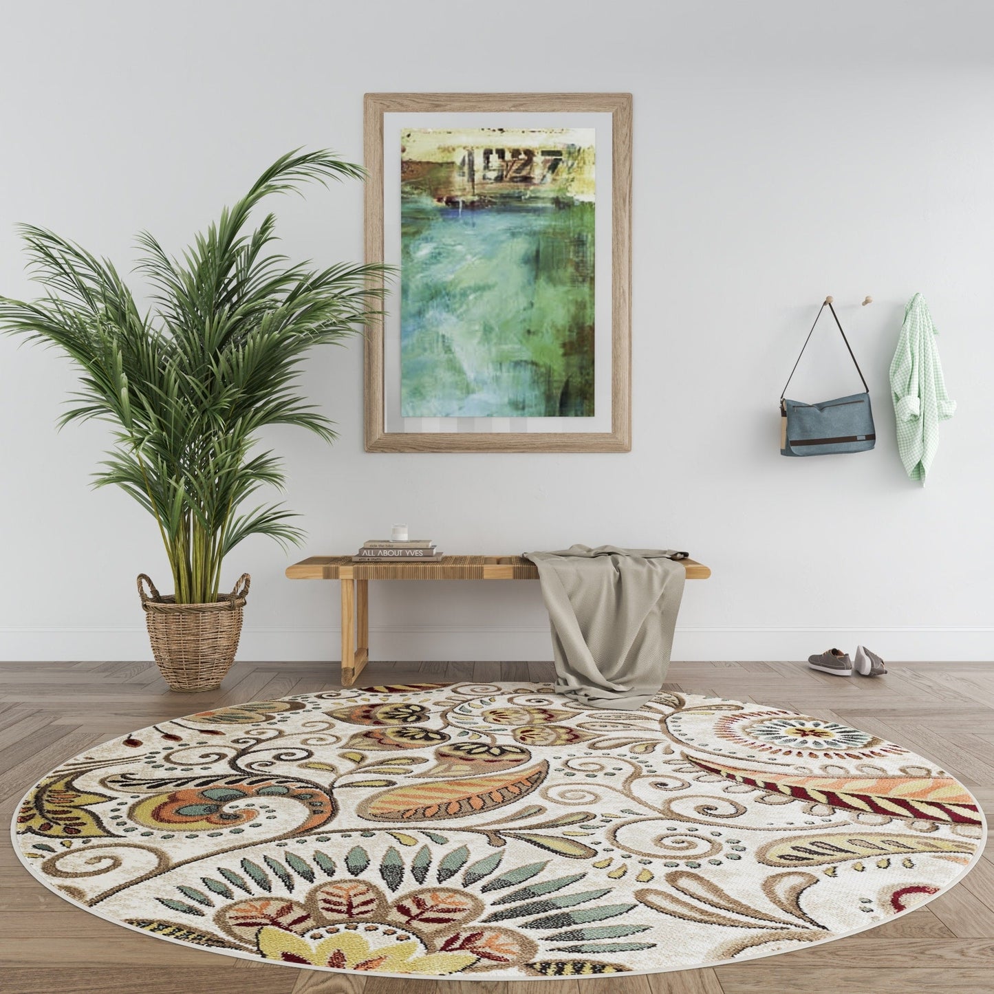 Tapis d'intérieur Caprice style moderne du milieu du siècle à motif floral