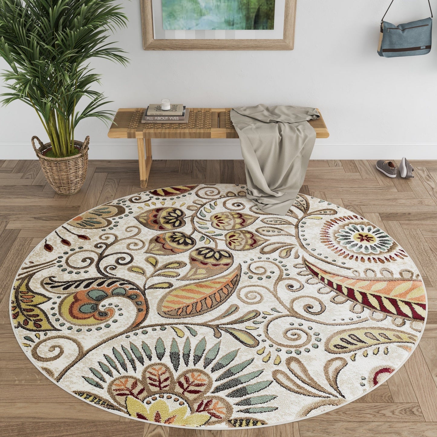 Tapis d'intérieur Caprice style moderne du milieu du siècle à motif floral