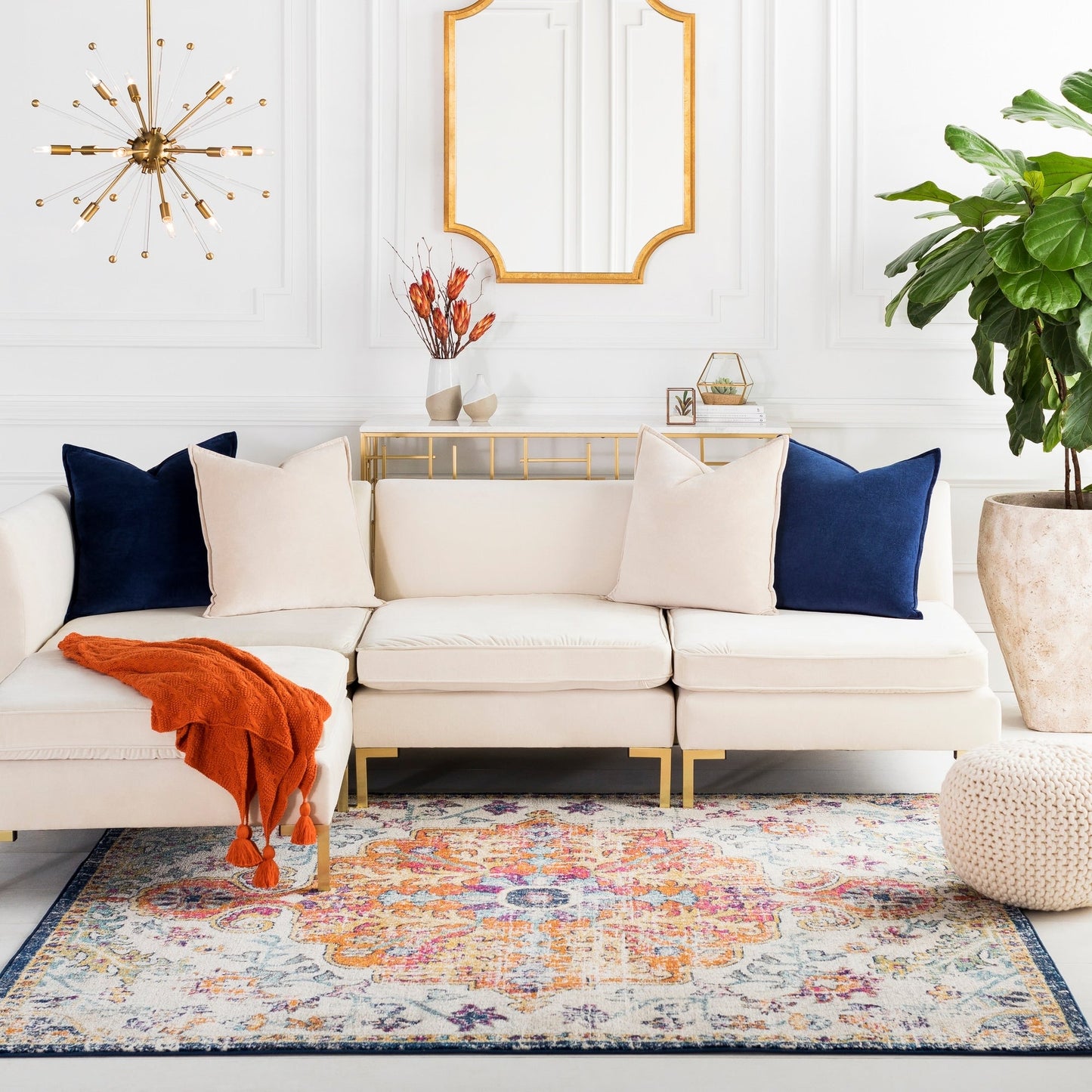 Tapis de sol vintage bohème Caressa de Livabliss