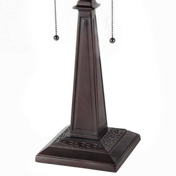 Lampe de table à deux lumières de style Tiffany et design Mission