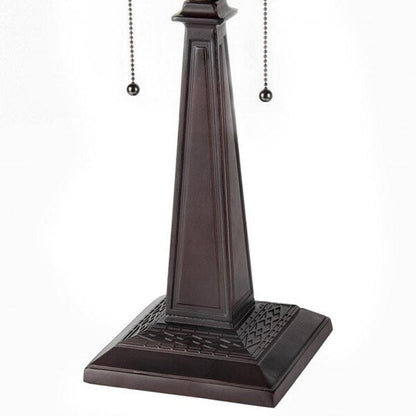 Lampe de table à deux lumières de style Tiffany et design Mission